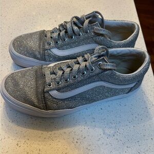 Vans Chunky Glitter Silver White Sneakers Shoes Size Woman's 8.5Men's7